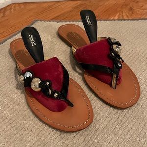 Coach Red and Black Sandals